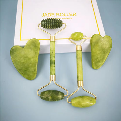 Face Massager Guasha Natural Jade Roller Scraper Board Facial Skin Care Tools Roller Massage Beauty Slimming Facial Skin Care