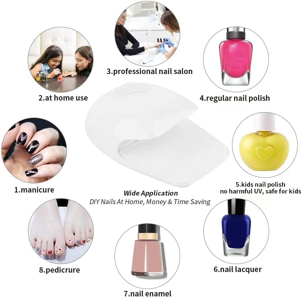 Nail Fan Dryer for Regular Nail Polish, Portable Nail Dryer Nail Art Polish Machine Quick Dry Nail Polish Gel Nail Dryer Blower for Fingernail Toenail, Portable Fans Battery Operated