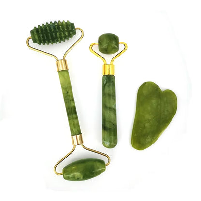 Face Massager Guasha Natural Jade Roller Scraper Board Facial Skin Care Tools Roller Massage Beauty Slimming Facial Skin Care